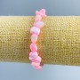 Bracelet Mother-of-Pearl white-pink faceted, diameter 8x6mm +-, length 18cm (stretch)