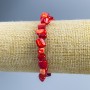 Bracelet Mother-of-P pearl red faceted beads, diameter 8×6mm±, length 18cm (stretch)
