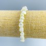 Bracelet White Mother-of-Pearl drilled beads, 8×6mm, stretch, 18cm