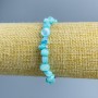 Bracelet, Blue Mother-of-Pearl Turquoise Faceted Beads 8x6mm, Stretch, 18cm