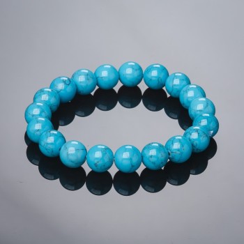 Bracelet on elastic Turquoise (pressed) 10mm