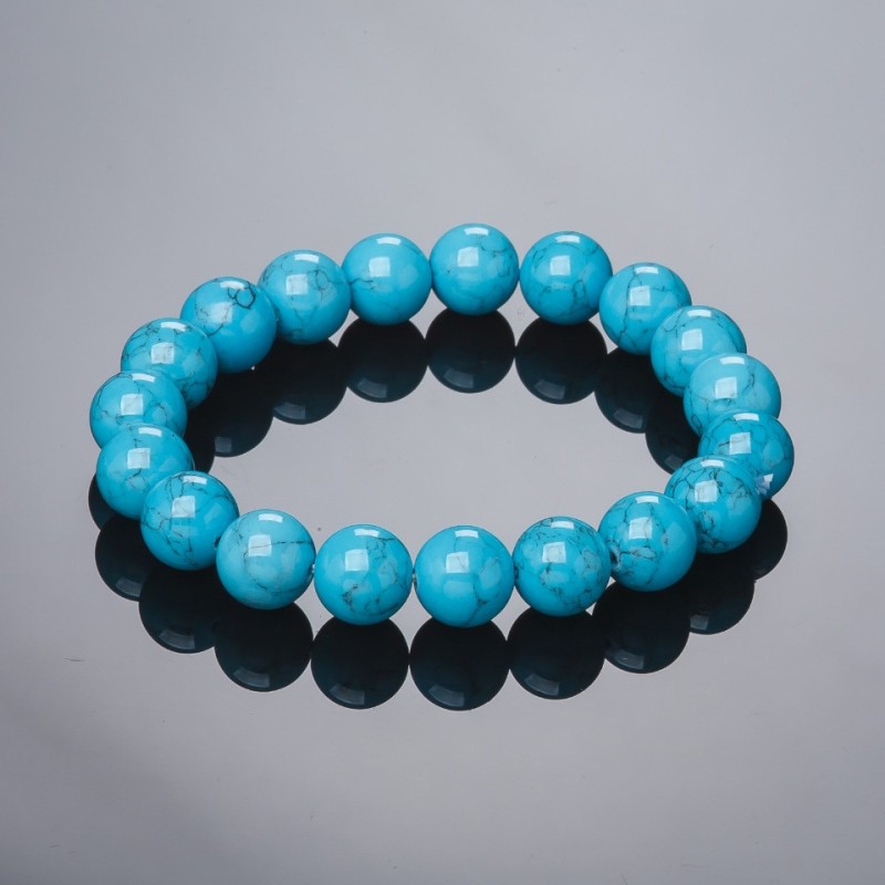 Bracelet on elastic Turquoise (pressed) 10mm