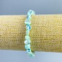 Bracelet Pearlized light blue faceted beads, diameter 8×6mm±, length 18cm (stretch)
