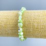 Bracelet Mother-of-Pearl Light Green Faceted Beads, diameter 8×6 mm ±, length 18 cm (stretch)