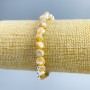 Beige mother-of-pearl bracelet, faceted beads, diameter 8x6mm +-, length 18cm (stretch)