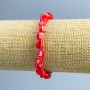 Red mother-of-pearl bracelet with elongated beads, diameter 8×6mm, length 18cm (stretch)