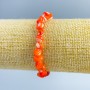 Bracelet Mother-of-Pearl Orange faceted beads, diameter 8x6mm+-, length 18cm (stretch)