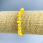 Bracelet Yellow Mother-of-Ppearl faceted beads, diameter 8×6mm, length 18cm (stretch)