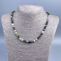 Assorted Necklace of Natural Stone Faceted Beads, 6mm diameter, length 50cm