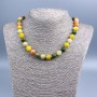 Assorted Necklace of Natural Stone, Faceted Beads, 10mm diameter, length 47cm ±