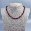 Tourmaline Rubellite necklace with natural stone, smooth round beads, 6.5mm diameter, length 48cm