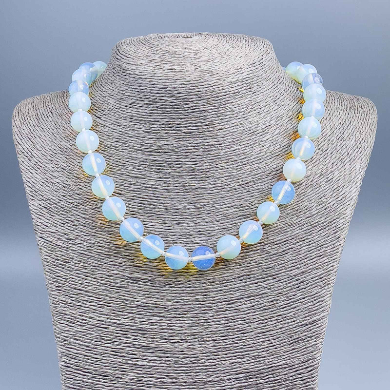 Moonstone Necklace with Smooth Bead, 12mm Diameter, 45cm Length