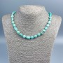 Larimar Necklace with Natural Stone Beads, tumbled, 12×8 mm, length 48 cm