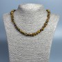 Tiger's Eye Necklace with natural stone, faceted, diameter 10x5mm+-, length 46cm +