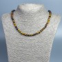 Necklace Tiger's Eye, Bull's Eye and Hawk's Eye Bead, 6mm faceted beads, 46cm length +