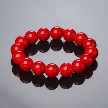 Elastic Cord Bracelet Coral (Pressed) 12 mm