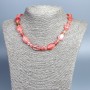 Chalcedony Necklace, natural stone, oval beads 18×12 mm +-, rondelle 8×5 mm +-, length 46 cm +