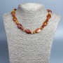 Agate Necklace of Natural Stone Oval Beads, 18×12mm+-, Rondelle 8×5mm+-, length 48cm +