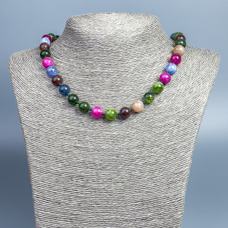 Assorted Smooth Sphere Bead Necklace, 10mm diameter, 48cm length ±