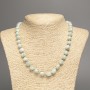 Necklace made of natural Angelite stone, green tumbled beads, diameter 10×9mm ±, length 49cm ±