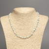 Natural Angelite gemstone necklace - green faceted beads, diameter 8×6mm, length 49cm