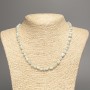 Natural Angelite gemstone necklace - green faceted beads, diameter 8×6mm, length 49cm