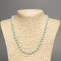 Larimar Beads Necklace – Smooth Round Beads, 6.5mm diameter, length 51cm