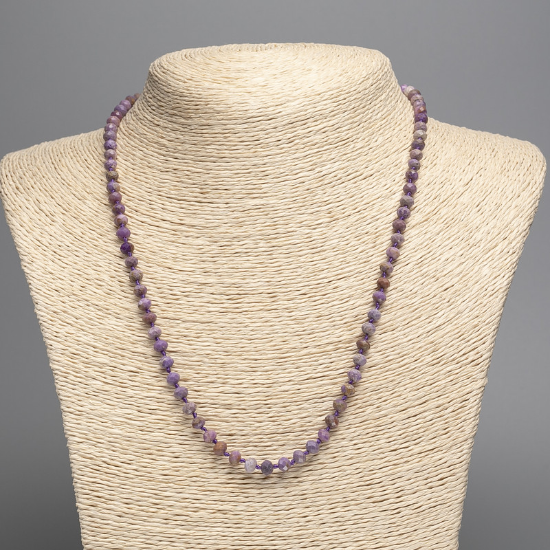 Necklace of natural phosphosiderite, faceted rondelle, 4×5 mm, length 48 cm +