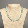 Necklace of natural amazonite cabochons, 8×10 mm, length 48 cm +