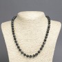 Necklace of natural agate, smooth round beads 8mm diameter, length 45cm