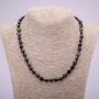 Agate Bead Necklace with Faceted Beads, diameter 7×9 (±) mm, length 48 cm