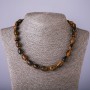 Tiger's Eye Bead Necklace "Barilo", diameter 10x14mm, length 47cm