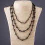 Necklace in 3 tiers "Agate" (standalone) Czech glass black faceted beads 4-8mm