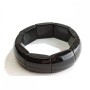Elastic Black Agate Bracelet with Rectangular Beads 19x25(±)mm