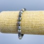 Bracelet Labradorite natural gemstone faceted cube, diameter 6x6mm± with 2mm+ beads, length 18cm (stretch)