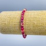 Bracelet, Polychrome Tourmaline Natural Stone, Faceted Cube, 5x5mm, approx. 18cm (stretch)