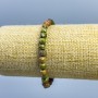 Jasper Unakit Bracelet, natural gemstone, faceted cube, 5×5 mm, diameter 5mm ±, length 18 cm (stretch)