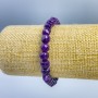 Amethyst Bracelet, natural stone, faceted cube, 7×7 mm, elastic 18 cm