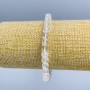 Bracelet Mountain Crystal Natural Stone Faceted Cube, 6x6mm diameter, 18cm length (stretch)