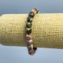 Tourmaline Bracelet, natural gemstone, faceted cube, diameter 9x9mm ±, length 18cm (stretch)