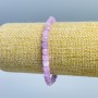 Kunzite Bracelet, natural stone, faceted cube, 5.5mm diameter, 18cm length (stretch)