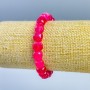 Pink tourmaline bracelet, natural faceted cube beads, 9x9mm, stretchy, 18cm