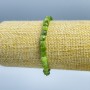 Canadian Jadeite Bracelet, Natural Gemstone, Faceted Cubes, 5×5 mm, Stretch, 18 cm