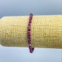 Natural Tourmaline Bracelet with Faceted Cubes, 4×4 mm, Stretch 18 cm
