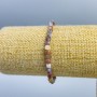Agate Botswana Bracelet faceted cube natural stone, 4x4mm, stretchy 18cm