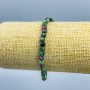 Zoisite Bracelet - Natural stone, faceted cube, 4×4 mm, stretchy 18 cm