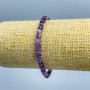 Amethyst Bracelet, Natural Stone, Faceted Cube, 4.5×4.5mm approx, Stretch, 18cm