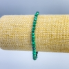 Malachite bracelet, natural stone, faceted cube, 4x4 mm, stretchy, 18 cm