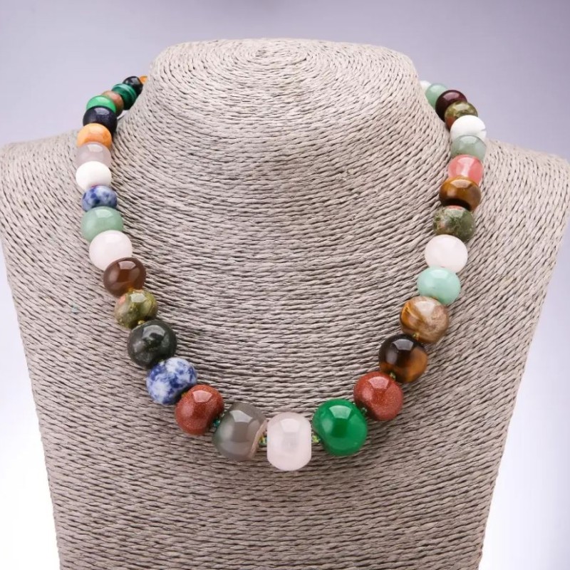 Assorted Rondelle Necklace with Increasing Sizes, diameter 10x6mm-17x13mm, length 46cm