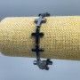 Bracelet Hematite Cross, diameter 17x14mm ±, length 18cm (stretch)